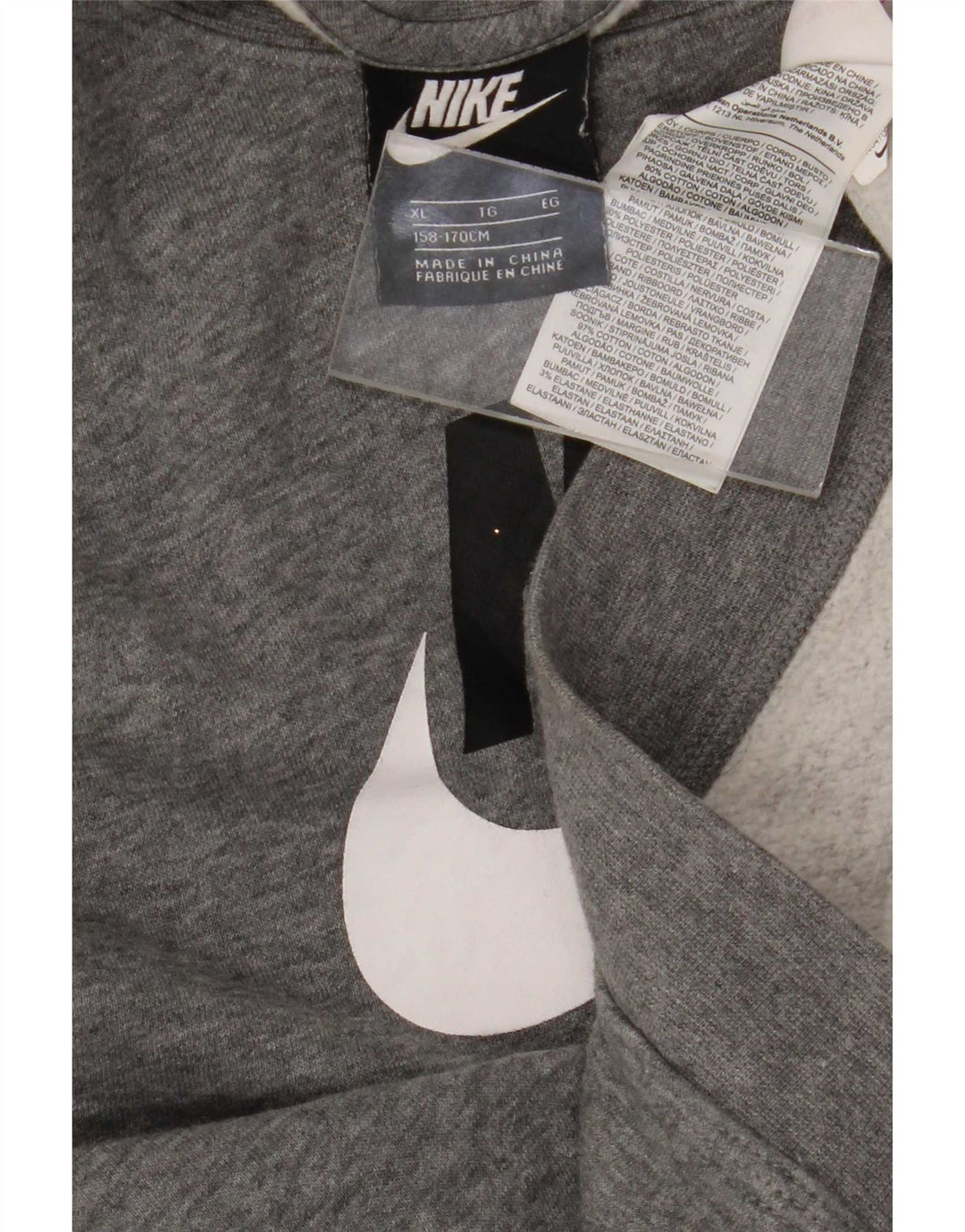 Nike Jungen-Sweatshirt mit Grafik, 13–14 Jahre, XL, graue Baumwolle