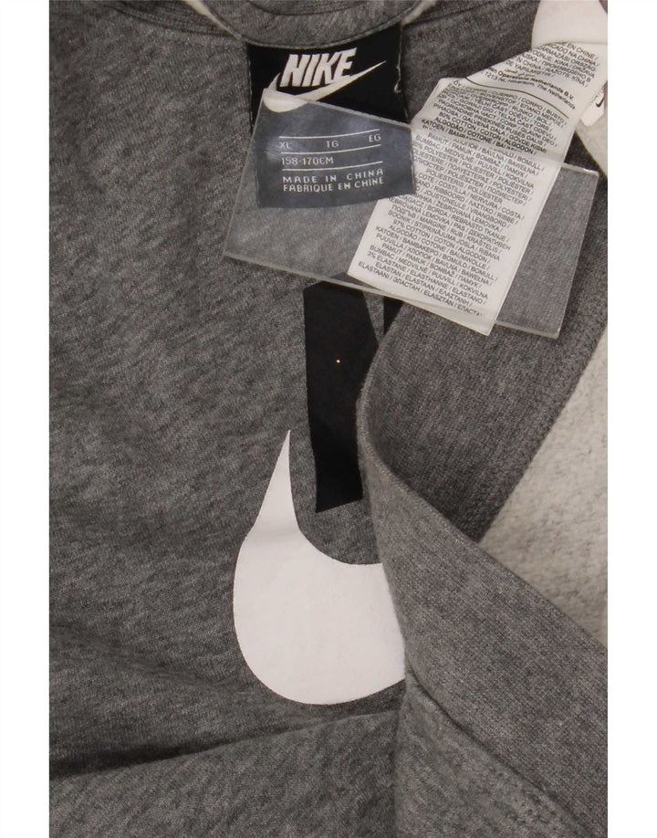 Nike Jungen-Sweatshirt mit Grafik, 13–14 Jahre, XL, graue Baumwolle