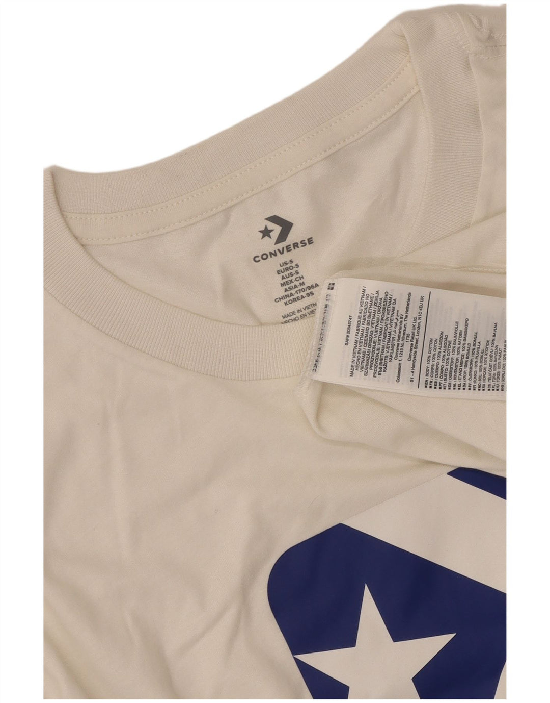 Converse Herren-T-Shirt mit Grafik, Größe S, weiße Baumwolle