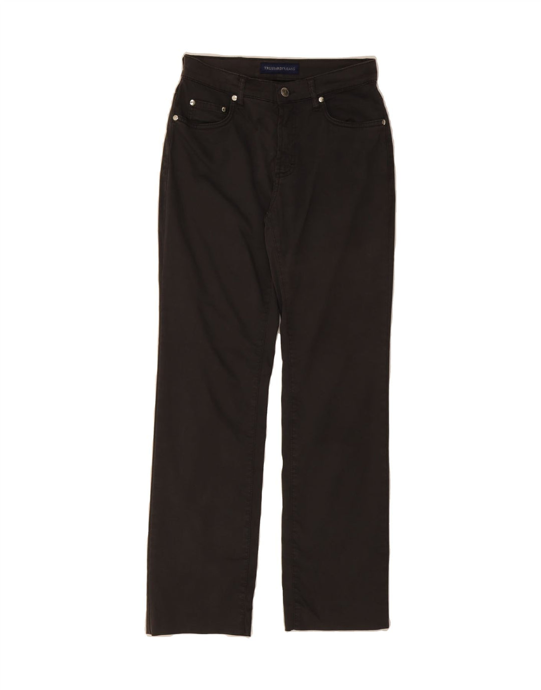 TRUSSARDI Womens Straight Casual Trousers W25 L29 Grey Vintage Trussardi and Second-Hand Trussardi from Messina Hembry 