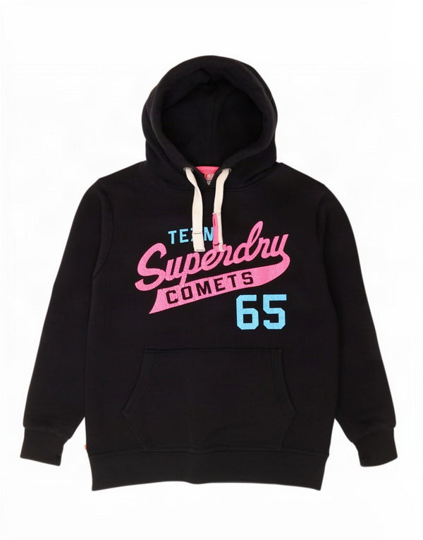 Superdry Womens Graphic Hoodie Jumper UK 18 XL Navy Blue Cotton