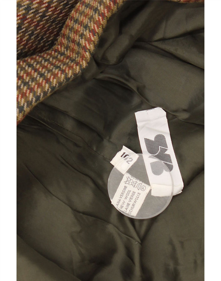 Vintage Damen 2-Knopf-Blazerjacke UK 14 Mittelgrüner Hahnentritt