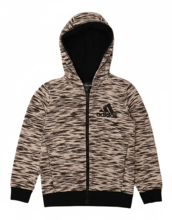 ADIDAS Climalite Zip Hoodie-Pullover für Jungen, 7–8 Jahre, grau geflecktes Polyester