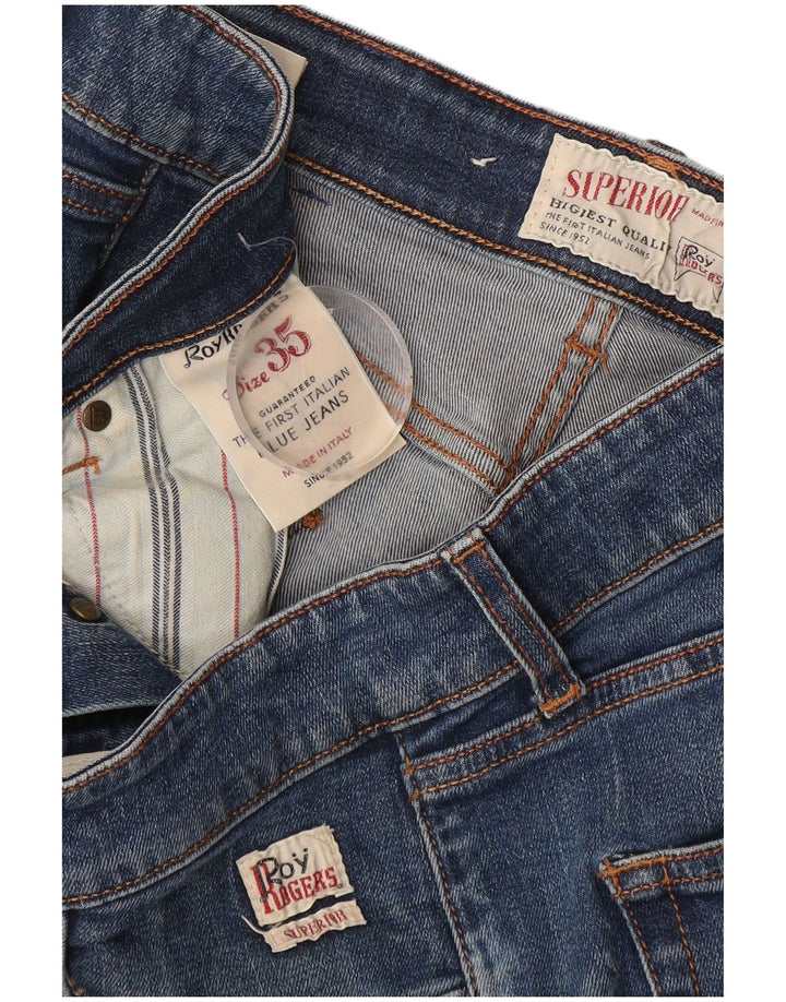 Roy Rogers Damen Superior Slim Jeans W35 L33 Blaue Baumwolle