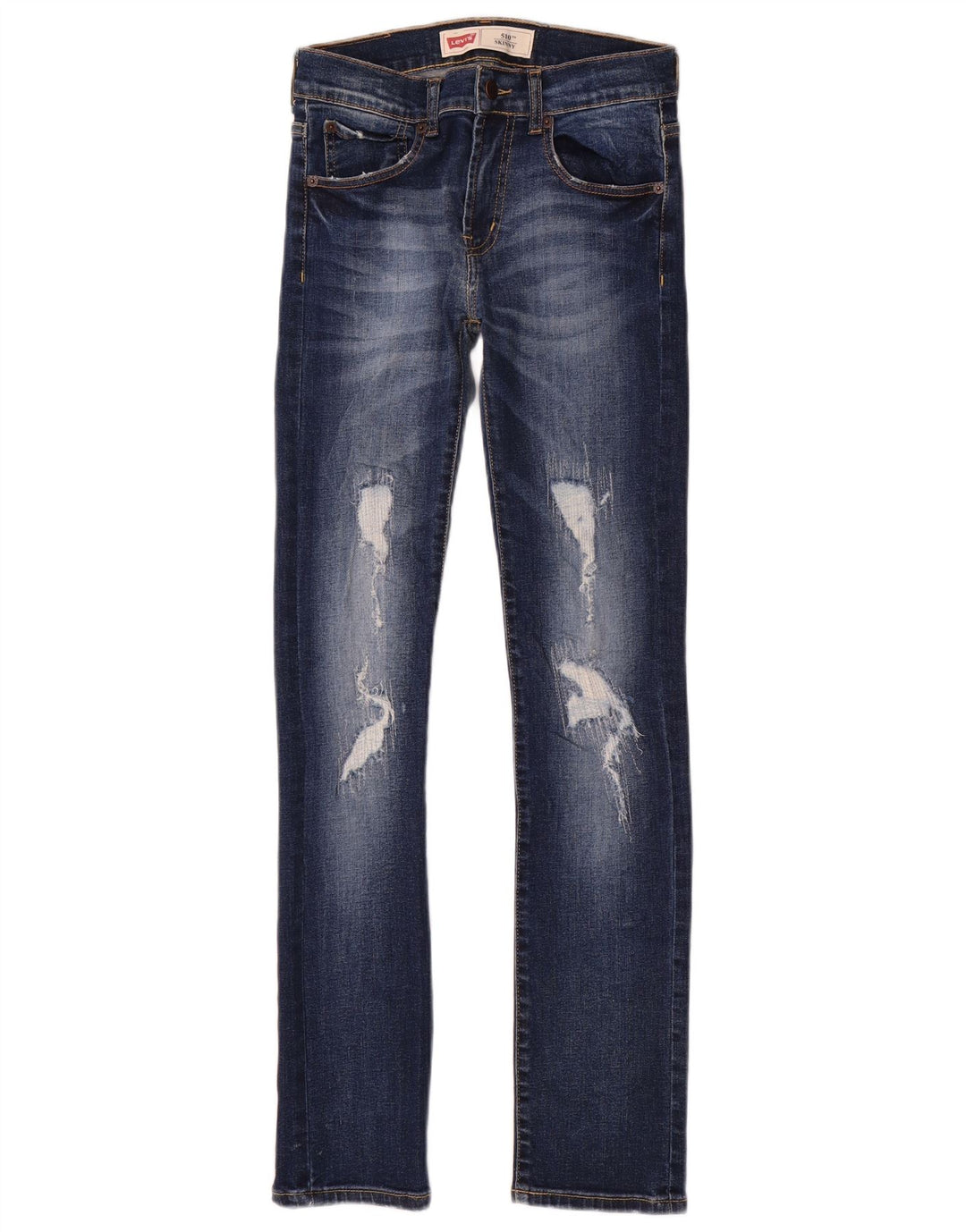 LEVI'S 510 Distressed Skinny Jeans für Jungen, 11–12 Jahre, W26 L30, blaue Baumwolle