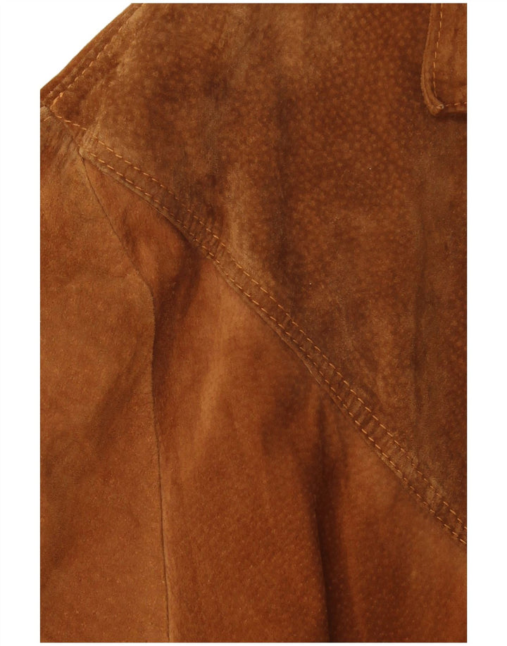 VINTAGE Herren 3-Knopf-Wildleder-Blazerjacke UK 42 XL Braun