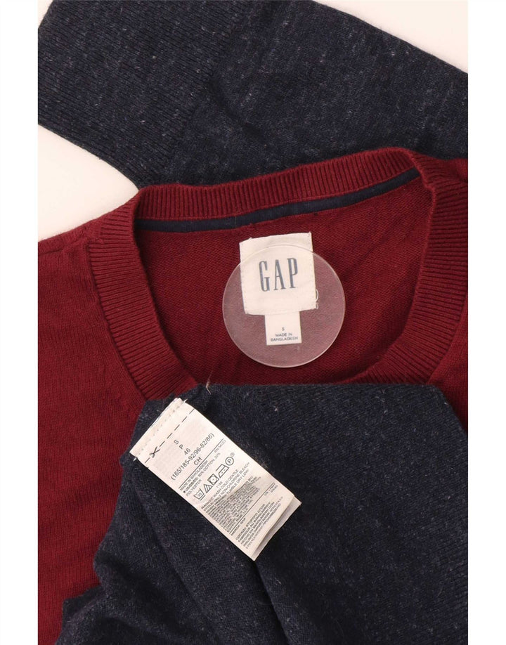 Gap Herren-Pullover mit Rundhalsausschnitt, klein, mehrfarbig, Colourblock-Baumwolle