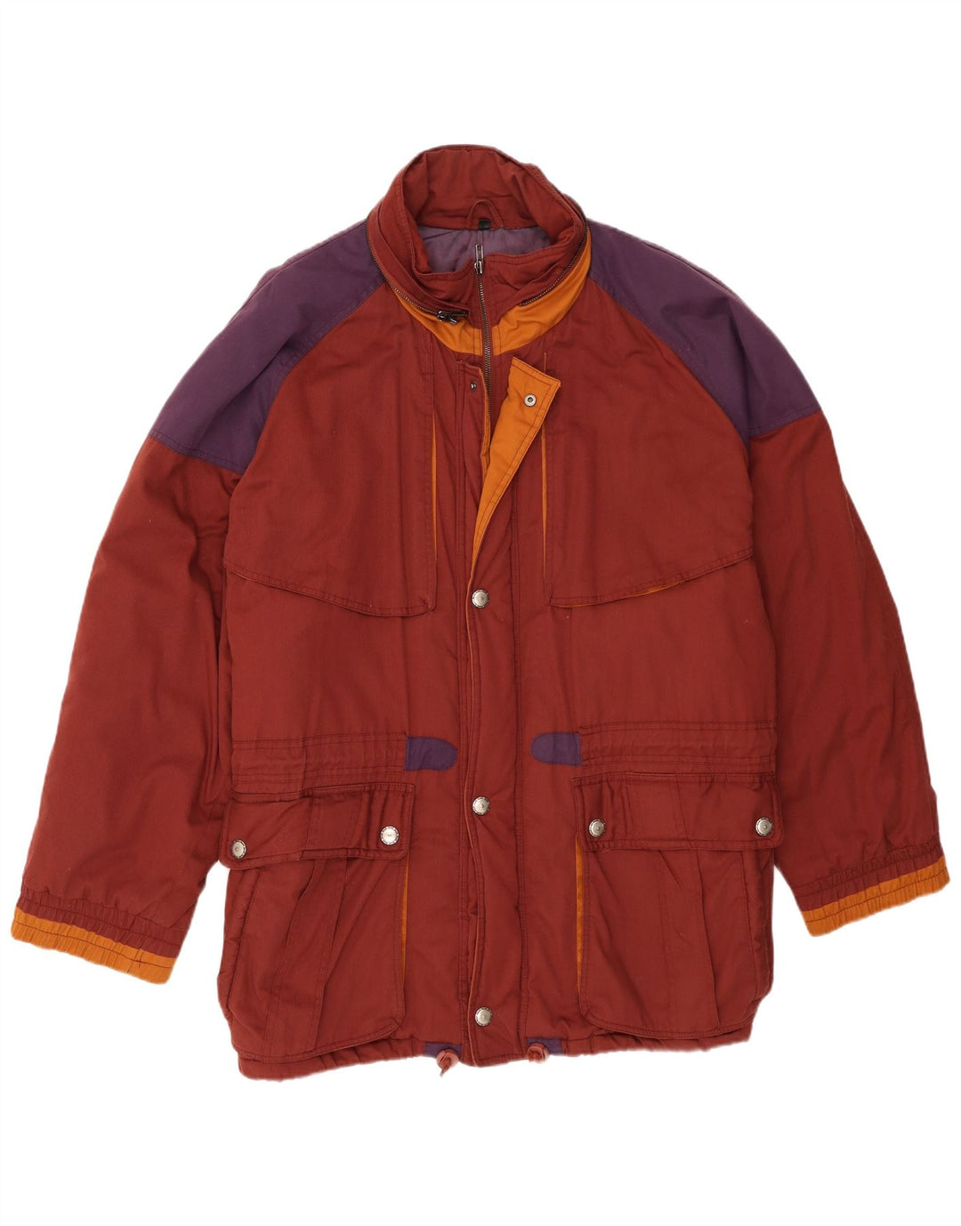 Vintage Herren Windjacke UK 42 XL Maroon Colourblock