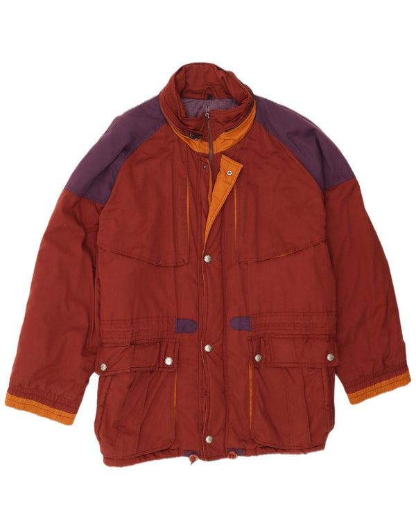 Vintage Herren Windjacke UK 42 XL Maroon Colourblock