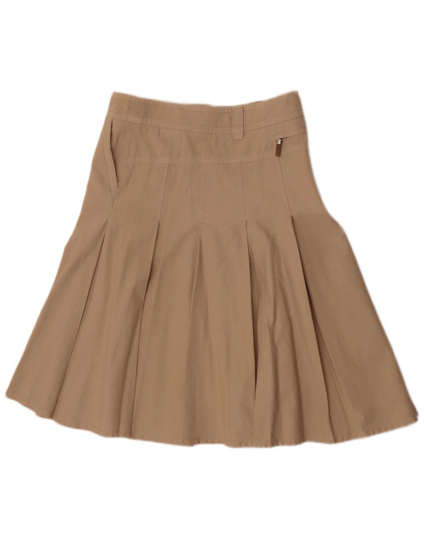 Henry Cottons Damen Faltenrock IT 40 Small W28 Beige Baumwolle