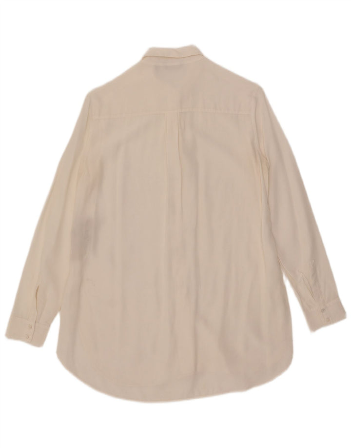 Massimo Dutti Damen Hemdbluse EU 36 XS Weiße Seide