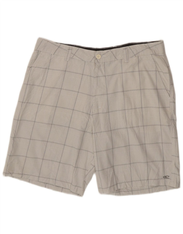 O'Neill Herren Chinoshorts W38 XL Grau kariertes Polyester