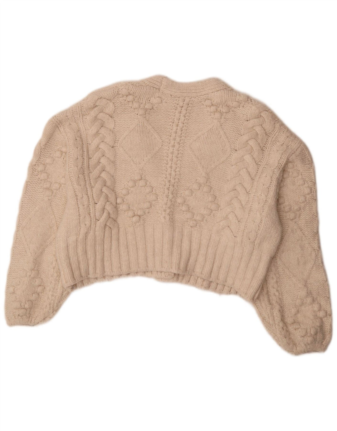 Übergroßer Pullover für Damen von Zara, Gr. 14, Medium, gebrochenes Weiß, Acryl