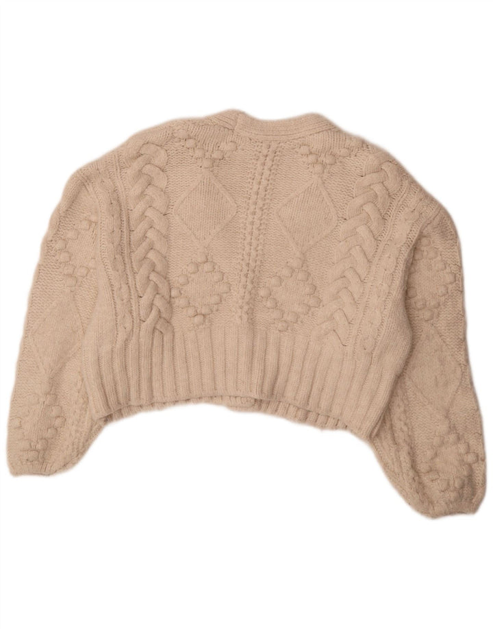 Übergroßer Pullover für Damen von Zara, Gr. 14, Medium, gebrochenes Weiß, Acryl