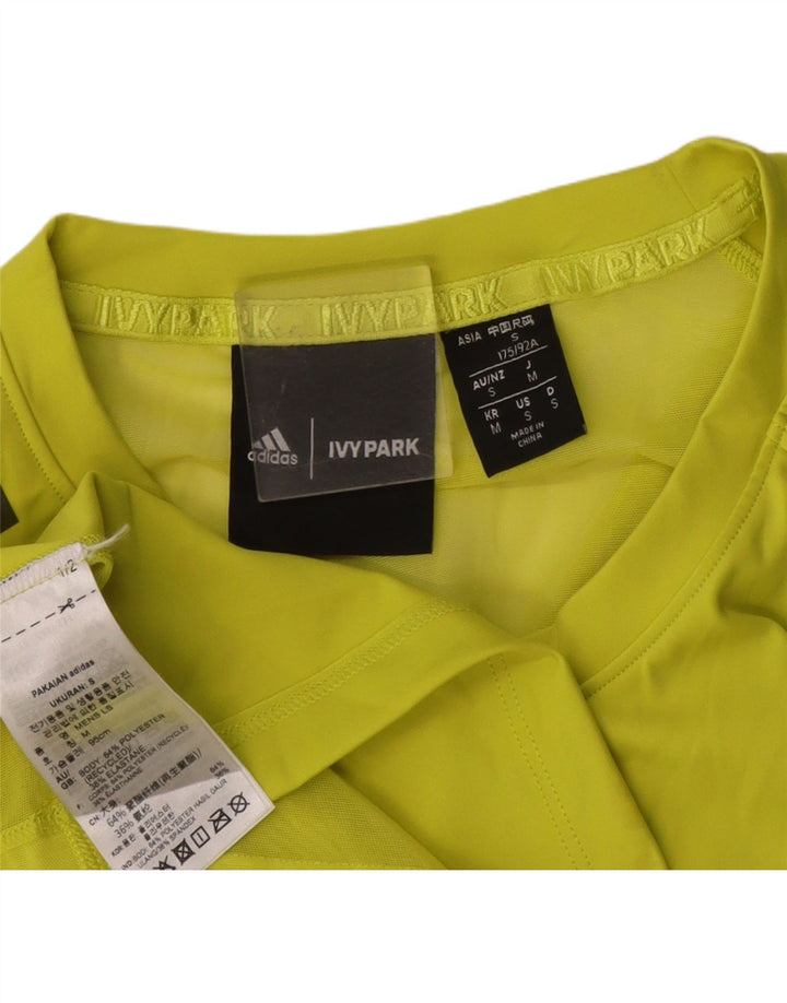 Adidas Herren Ivy Park Durchsichtiges Oberteil aus langärmeligem, kleinem, gelbem Polyester