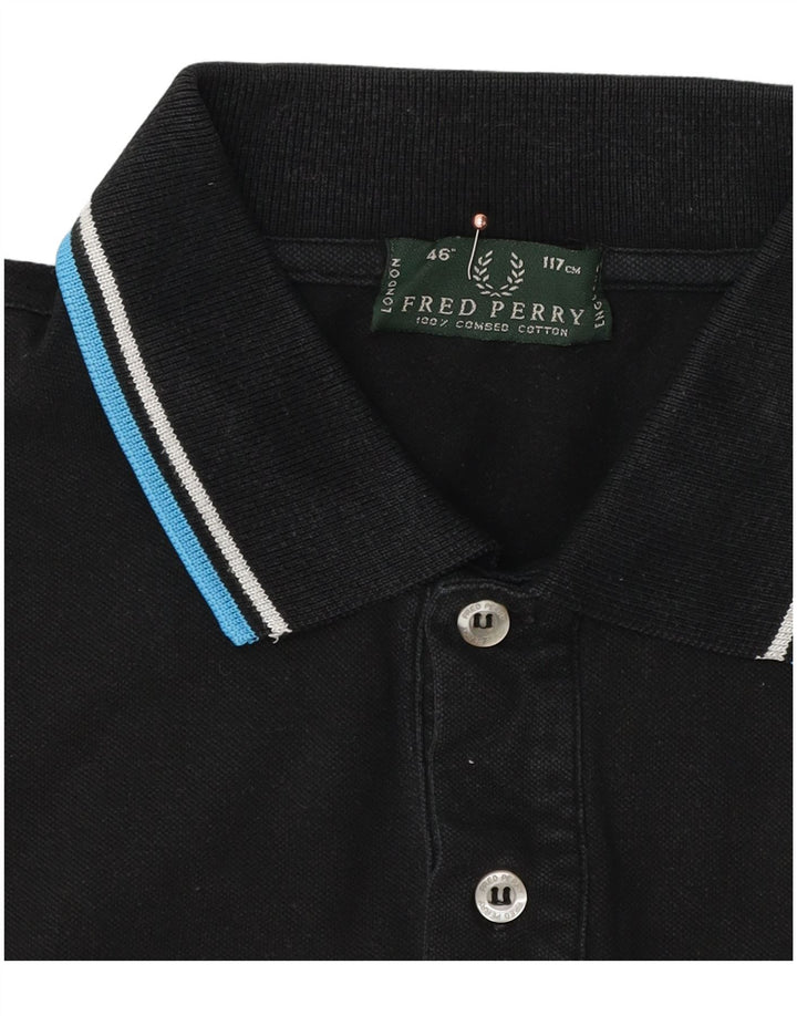 Fred Perry Herren-Poloshirt, große schwarze Baumwolle