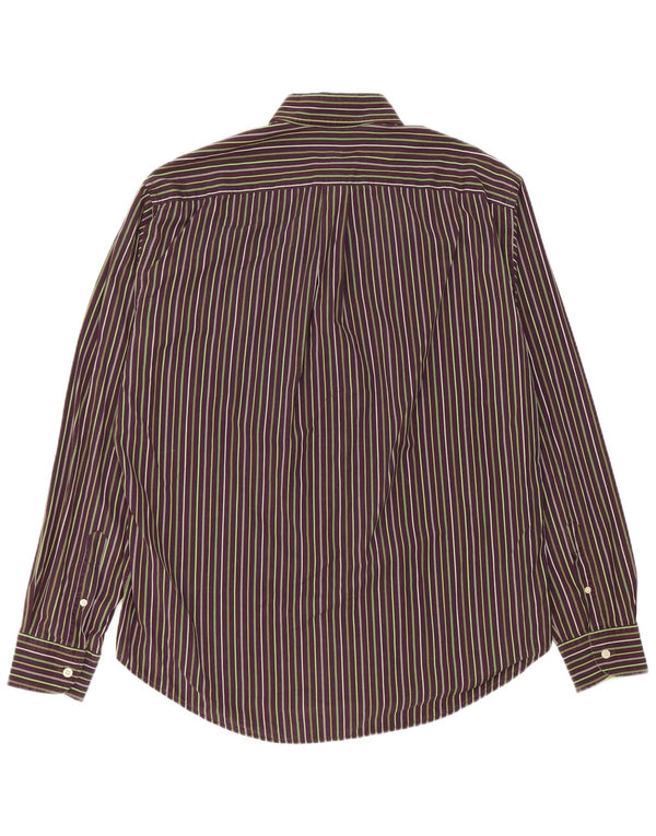 Harmont & Blaine Mens Shirt XL Burgundy Striped Cotton