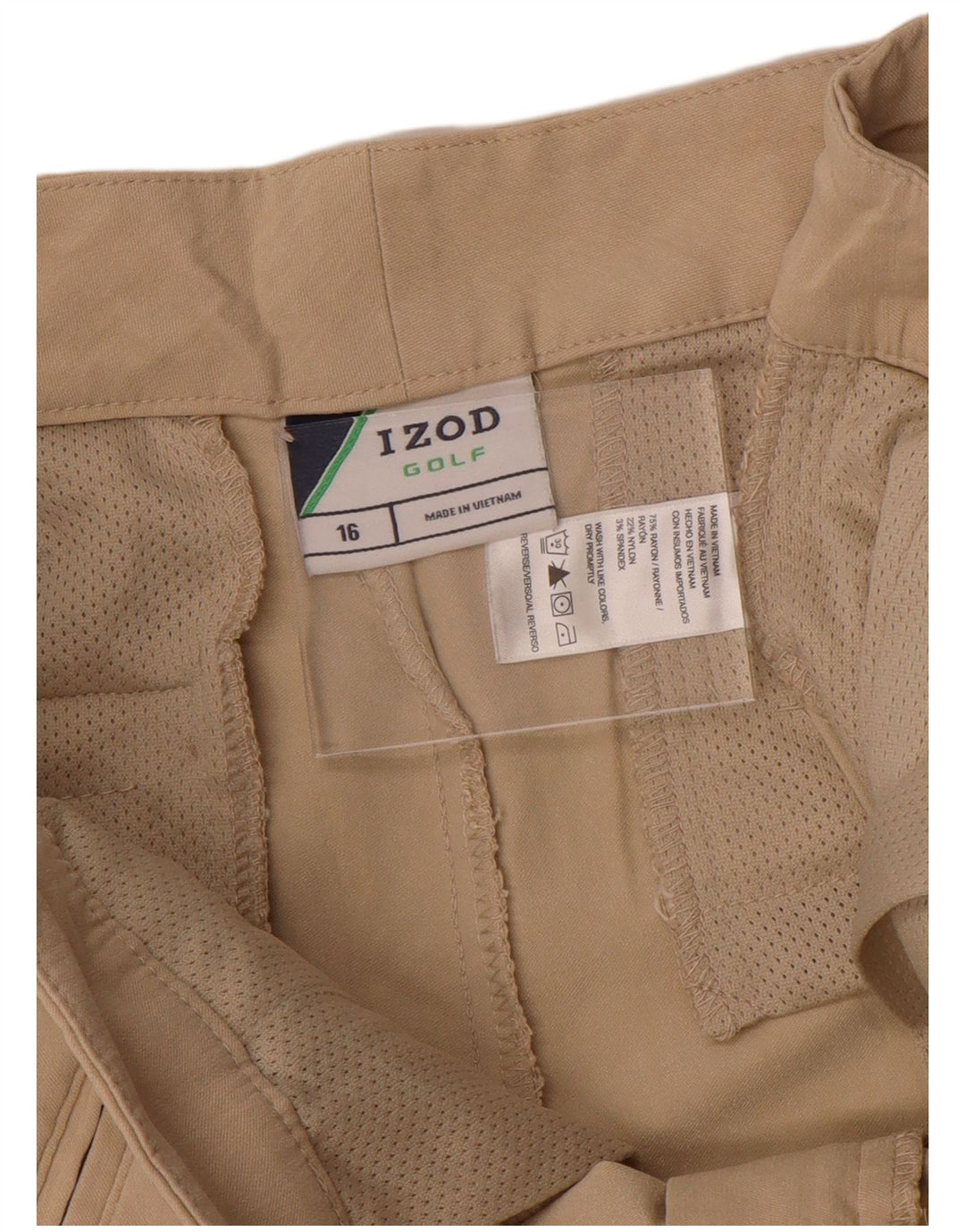 IZOD Damen Freizeitshorts US 16 2XL W38 Beige Rayon