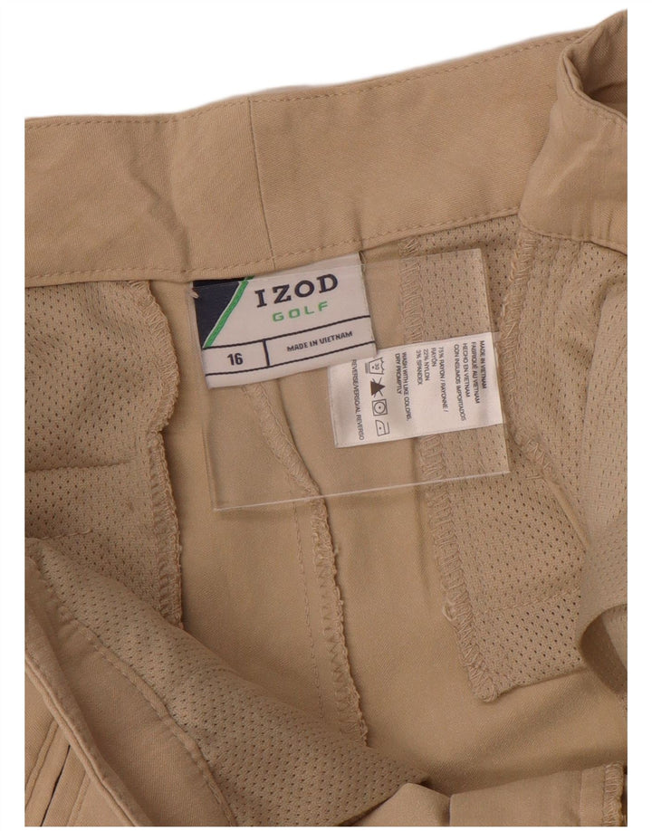 IZOD Damen Freizeitshorts US 16 2XL W38 Beige Rayon