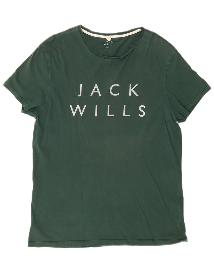 Jack Wills Herren-T-Shirt mit Grafik, mittelgrüne Baumwolle