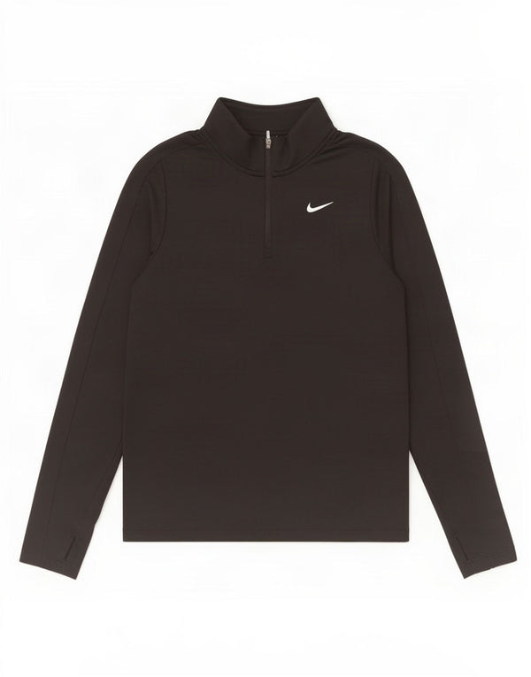 Nike Mädchen Dri Fit Pullover-Trainingsoberteil mit Reißverschluss, 13–14 Jahre, XL, Schwarz
