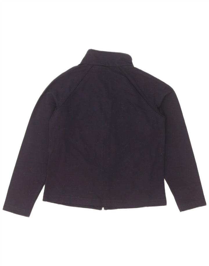 Marks & Spencer Damen-Trainingsanzug-Top-Jacke, UK 12, mittelmarineblaue Baumwolle