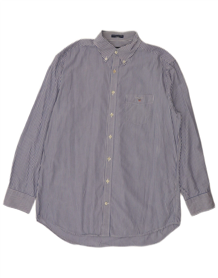 Gant Herren-Hemd, normal, Größe 41/42, 16 1/2, große, blau gestreifte Baumwolle