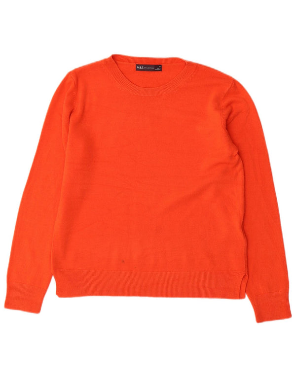 Marks & Spencer Damen-Pullover mit U-Boot-Ausschnitt, Gr. 10, Small, Orange, Acryl