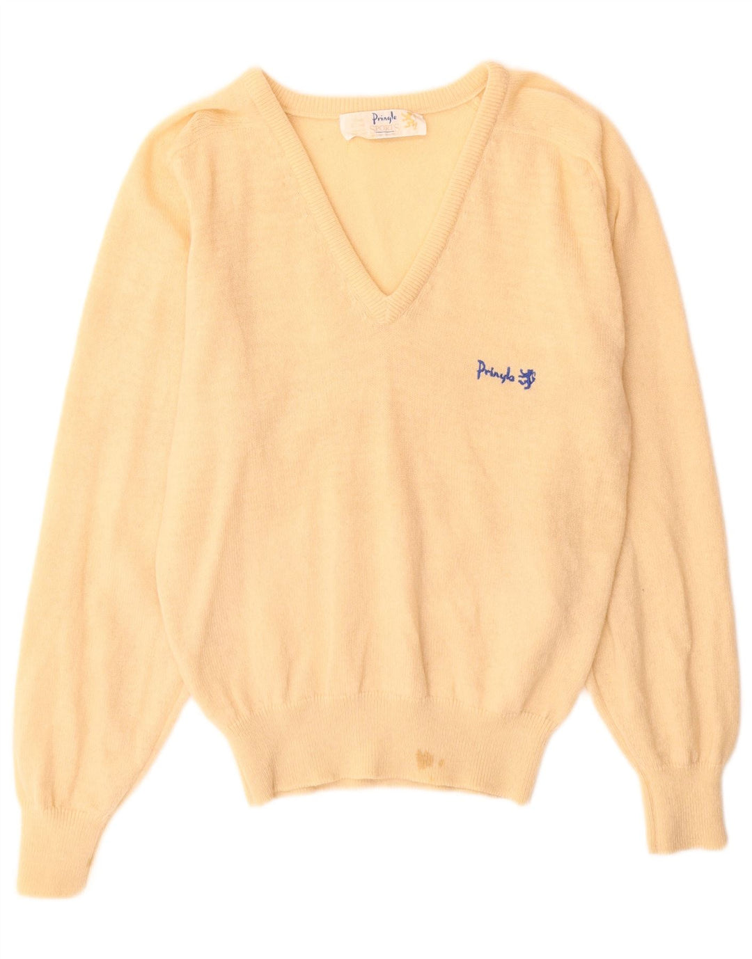 Pringle Damen Pullover mit V-Ausschnitt EU 36 Small Beige
