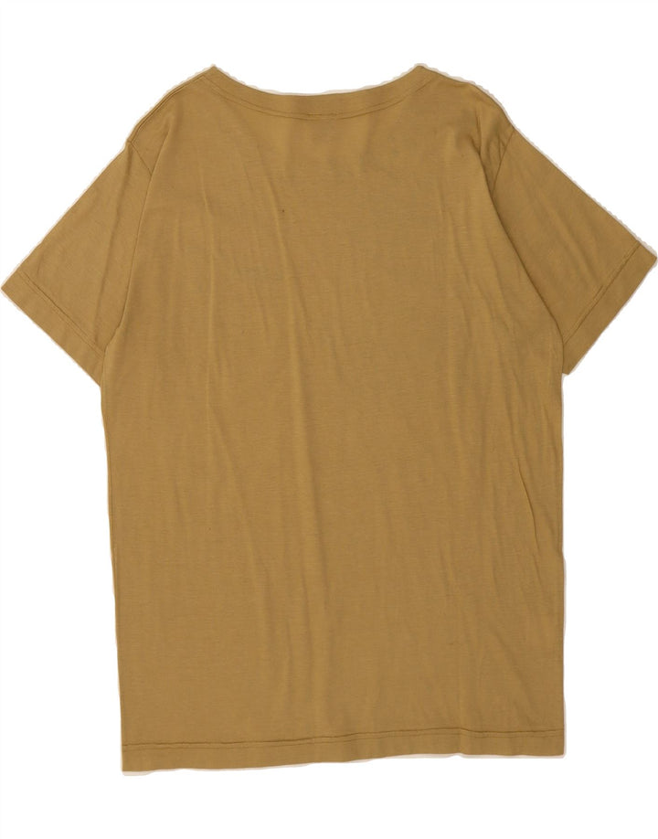 VINTAGE Womens T-Shirt Top IT 42 Medium Beige Cotton Vintage Vintage and Second-Hand Vintage from Messina Hembry 
