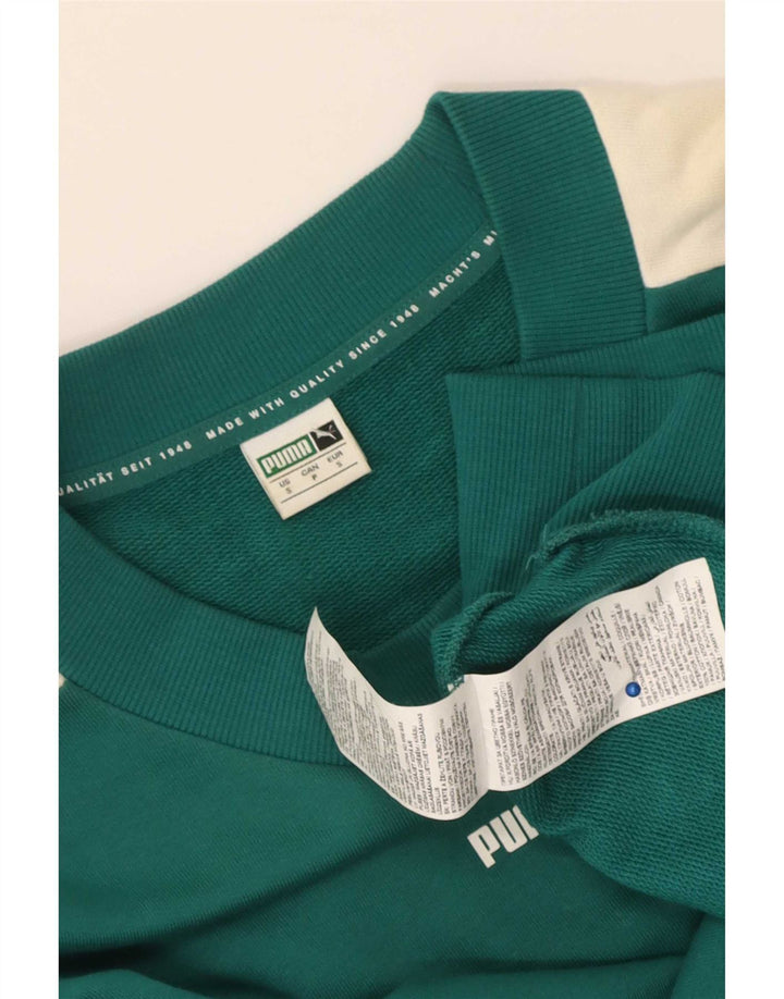Puma Herren Sweatshirt Pullover Small Grün Colourblock Baumwolle