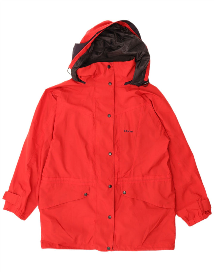Rohan Damen-Regenmantel mit Kapuze, UK 14, mittelrot, Polyester