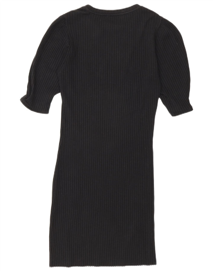 Zara Damen figurbetontes Kleid UK 14 Large Schwarz
