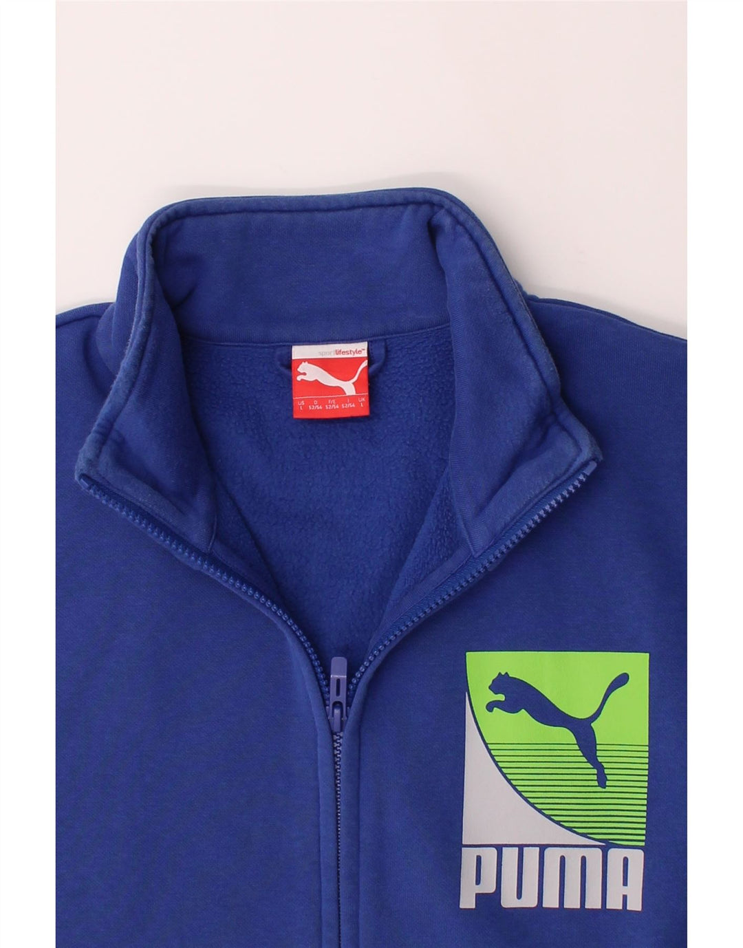 PUMA Mens Graphic Tracksuit Top Jacket Medium Blue Cotton Vintage Puma and Second-Hand Puma from Messina Hembry 
