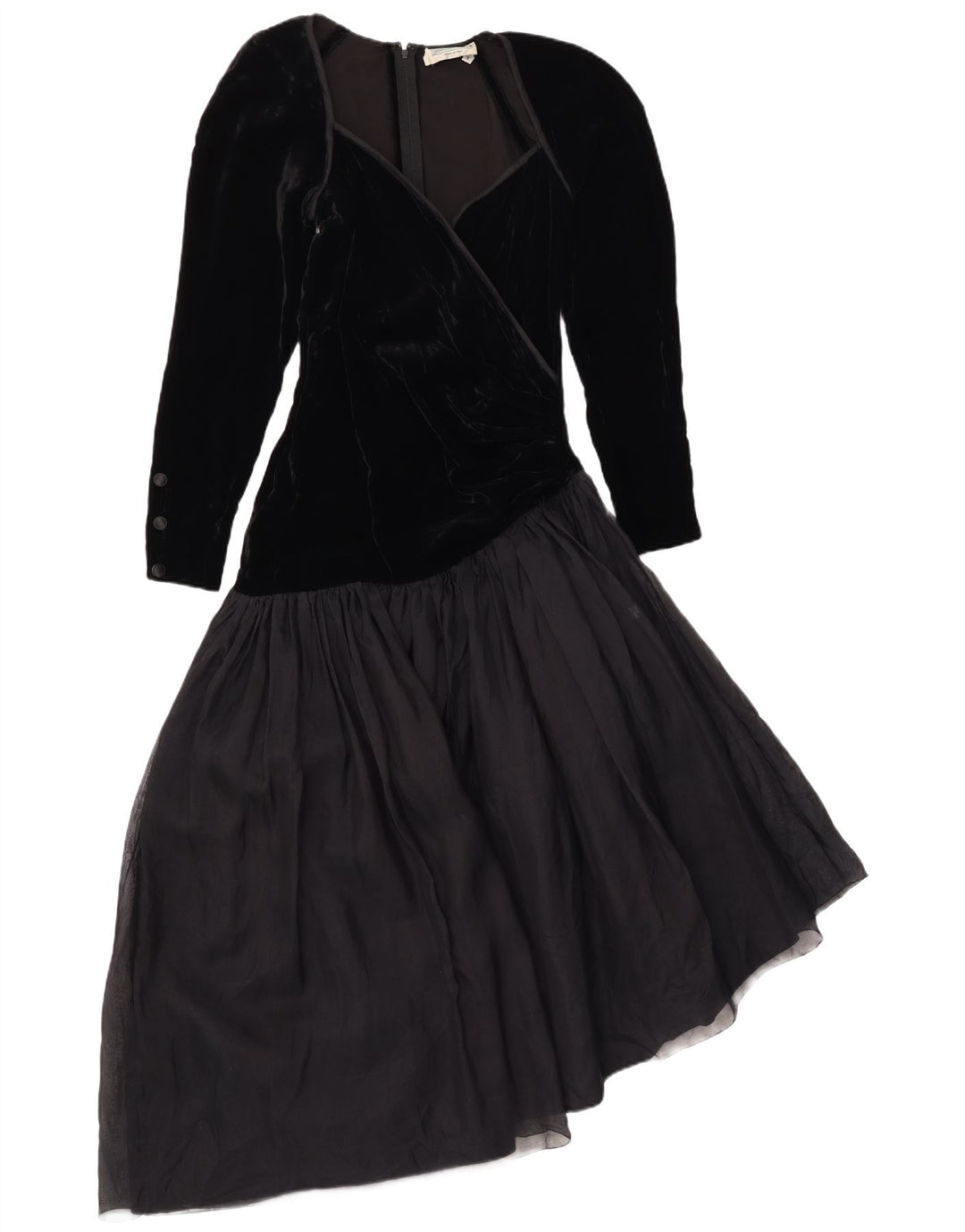 Pancaldi & B Langärmliges asymmetrisches Damenkleid UK 12 Mittelschwarz