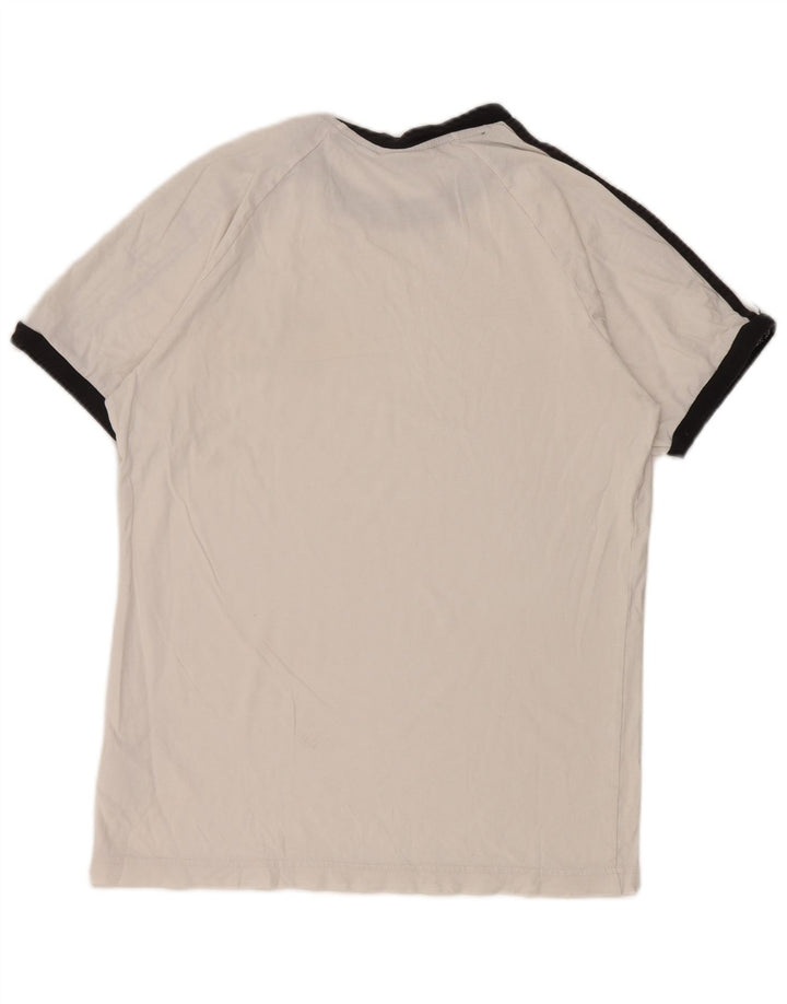Adidas Herren T-Shirt Top Mittelweiß Colourblock Baumwolle