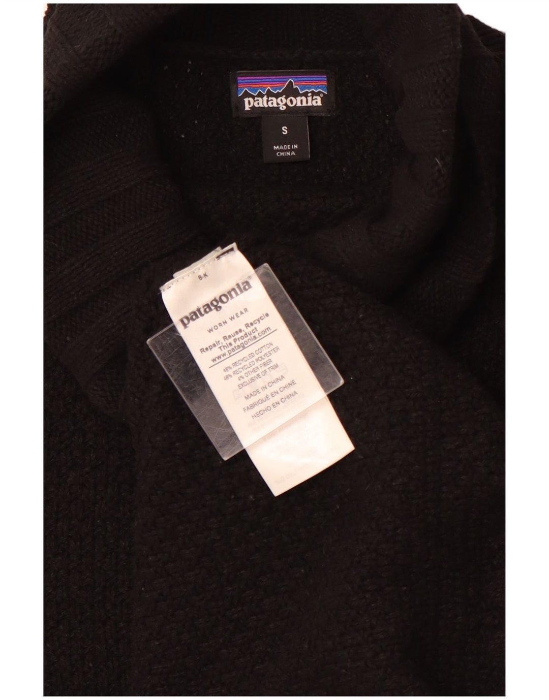 PATAGONIA Damen Übergroßer Rollkragenpullover, Gr. 10, Größe S, Schwarz