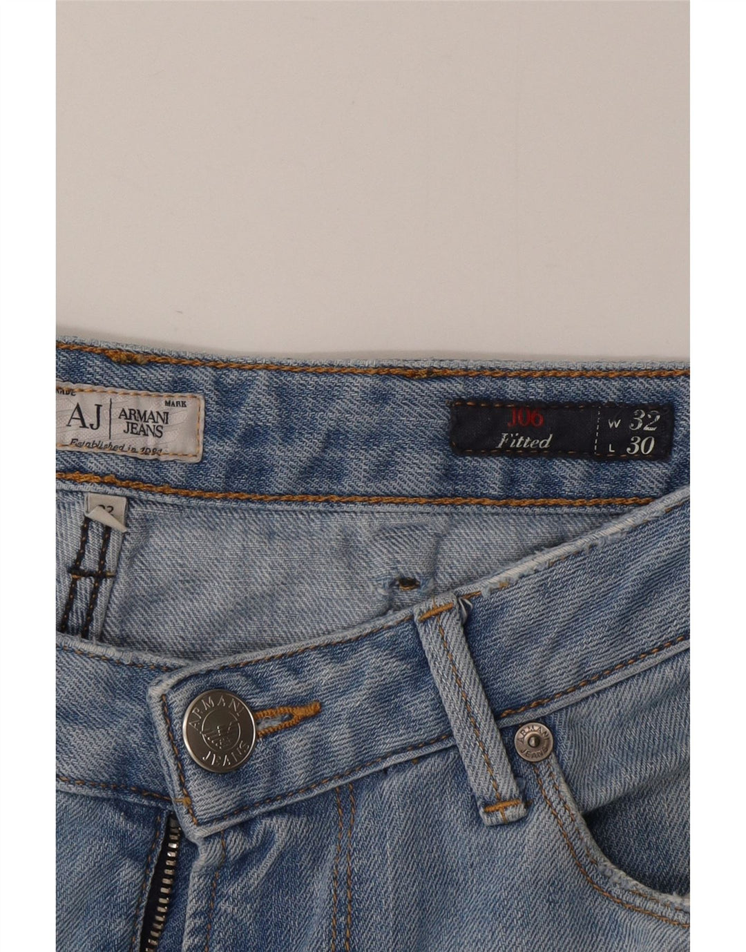 Armani Herren Slim Jeans W32 L30 Blaue Baumwolle