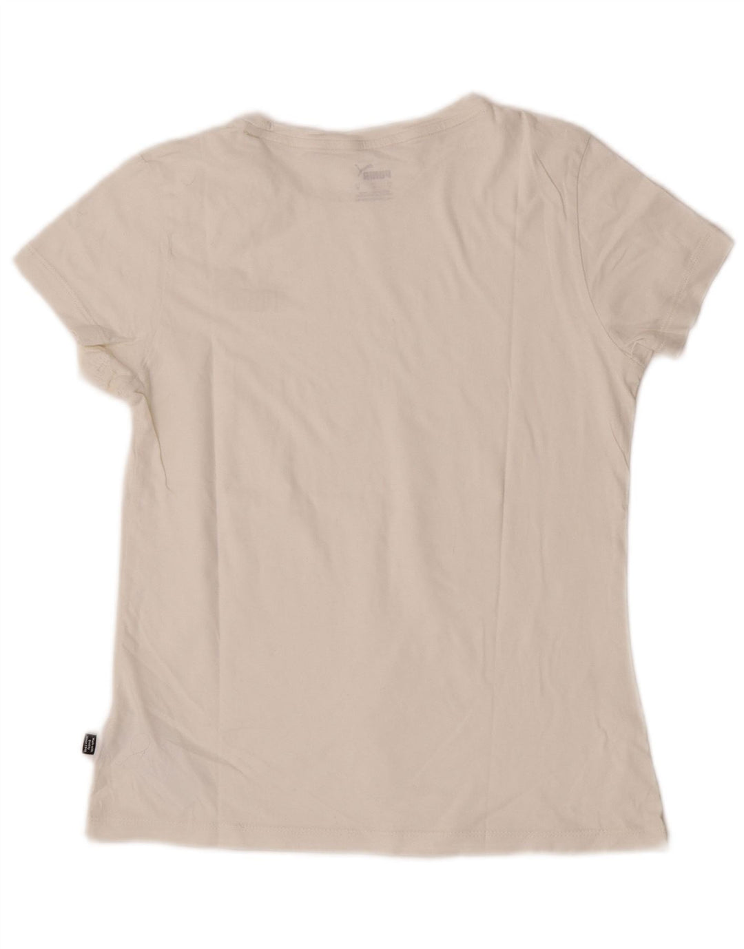 Puma Damen T-Shirt Top UK 10 Small Off White Cotton