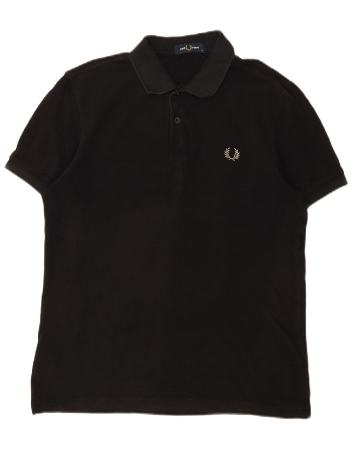 Fred Perry Herren-Poloshirt, mittelschwarz, Baumwolle