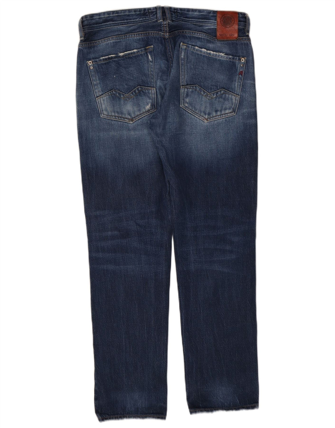 Replay Herren Rob Straight Jeans W32 L30 Blaue Baumwolle