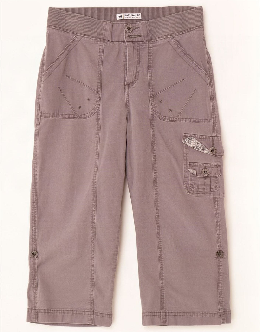 Lee Damen Cargo-Caprihose US 8 Medium W30 L20 Graue Baumwolle