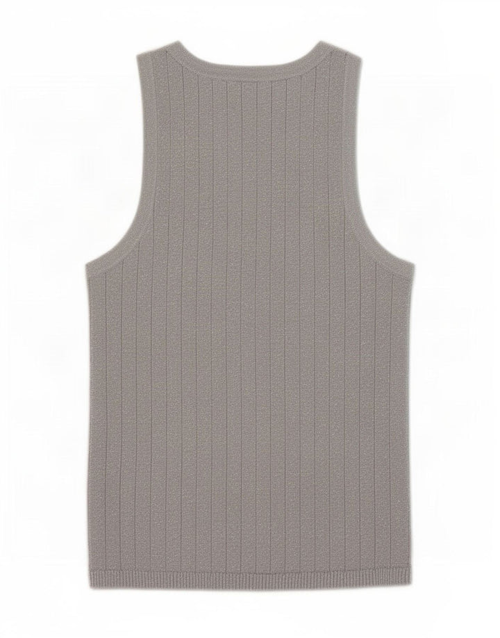 Zara Damen Weste Tank Top UK 12 Mittelgrau