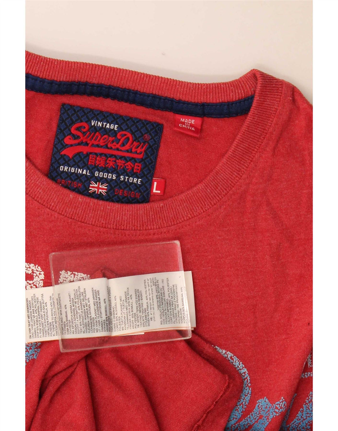 Superdry Herren-T-Shirt mit Grafik, Größe L, aus roter Baumwolle