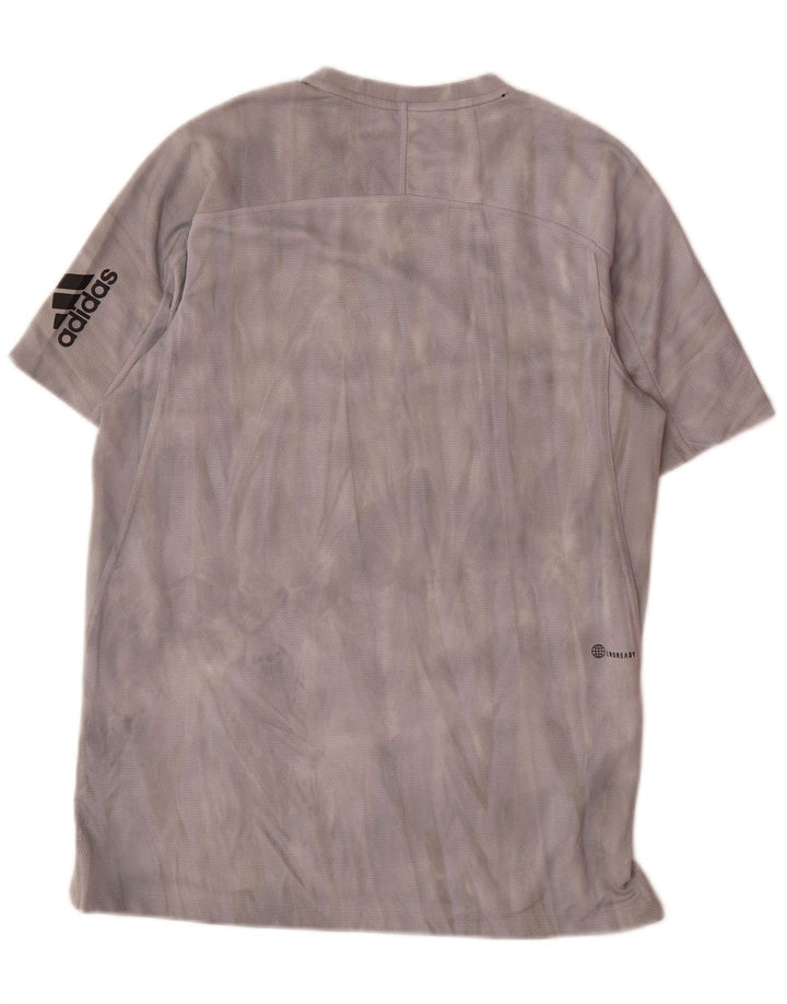 Adidas Herren Aeroready Graphic T-Shirt Top Small Graues Batik-Polyester