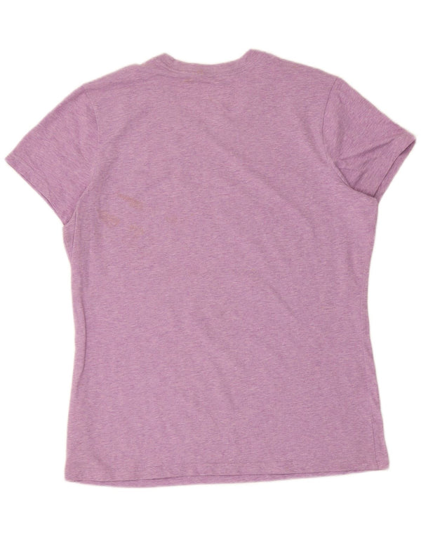 Nike Womens Dri Fit T-Shirt Top UK 18 XL Purple Cotton