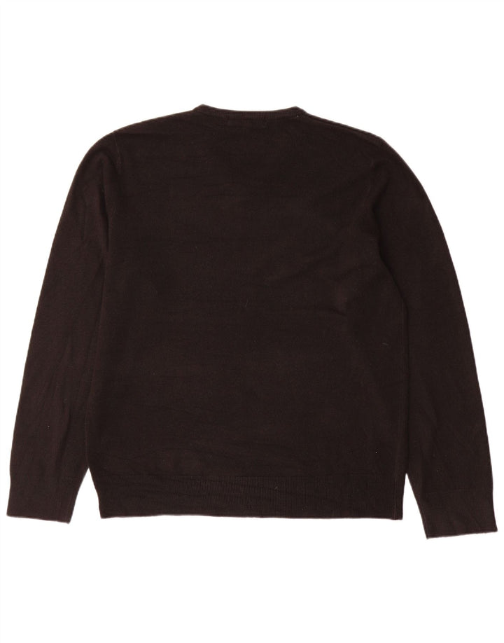 Marks & Spencer Herren-Pullover mit V-Ausschnitt, groß, Acryl, Schwarz