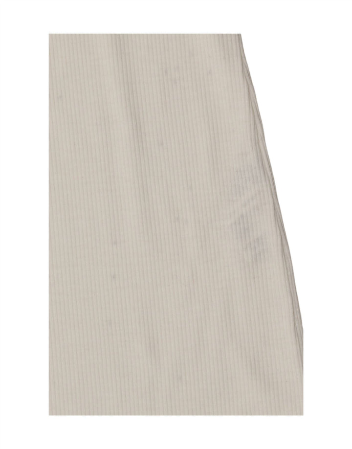 Zara Damen Crop Neckholder Top UK 12 Mittelweiße Baumwolle