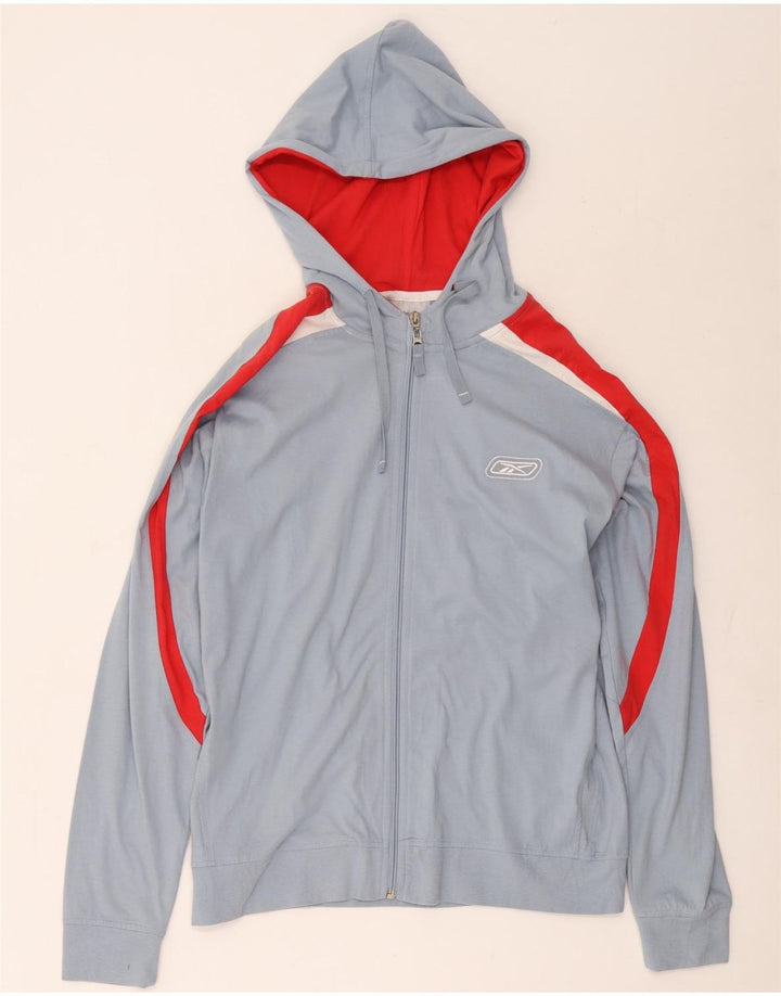 Reebok Herren-Kapuzenpullover mit Reißverschluss, klein, blau, Colourblock-Baumwolle