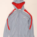 Reebok Herren-Kapuzenpullover mit Reißverschluss, klein, blau, Colourblock-Baumwolle